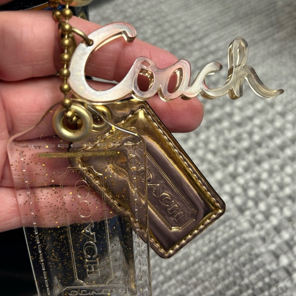 Coach Poppy Metallic Leather “Groovy Blue” Sapphire 2 way Bag - Picture 6 of 15